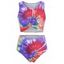 Maillot de Bain Tankini Contrôle du Ventre Teinté Tordu en Avant à Col Dégagée - multicolor A M