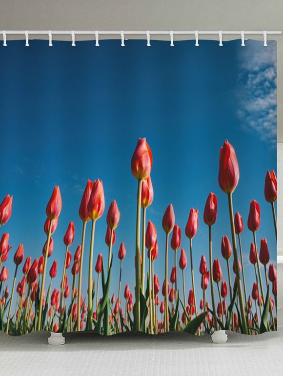 Rideau de Douche Imperméable Fleur Imprimée pour Salle de Bain - multicolor W71 X L79 INCH