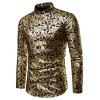 Chemise Boutonnée Totem Imprimé à Col Debout - Noir XL