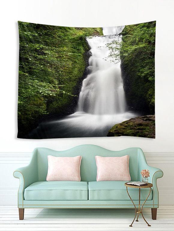 Tenture murale montagne tapisserie murale Art déco - Vert Forêt Moyen W79 X L59 INCH