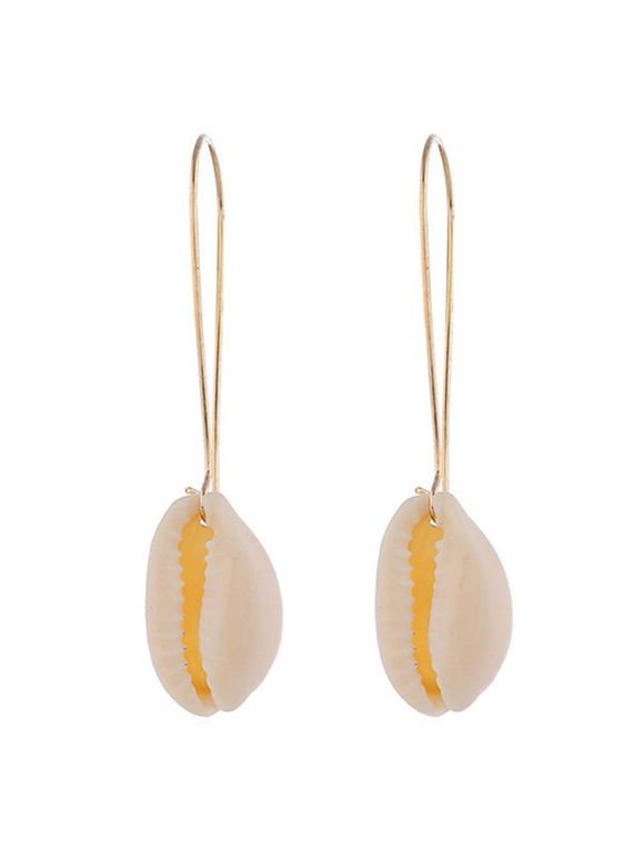 Metal Cowrie Shell Design Dangle Earrings - GOLD 