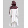 Robe Mi-Longue Bicolore Haute Basse Jointive Grande Taille - Blanc 1X