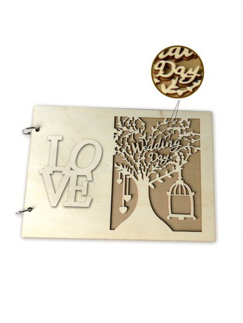 wedding day tree pattern wooden wedding guest book wedding guest book app