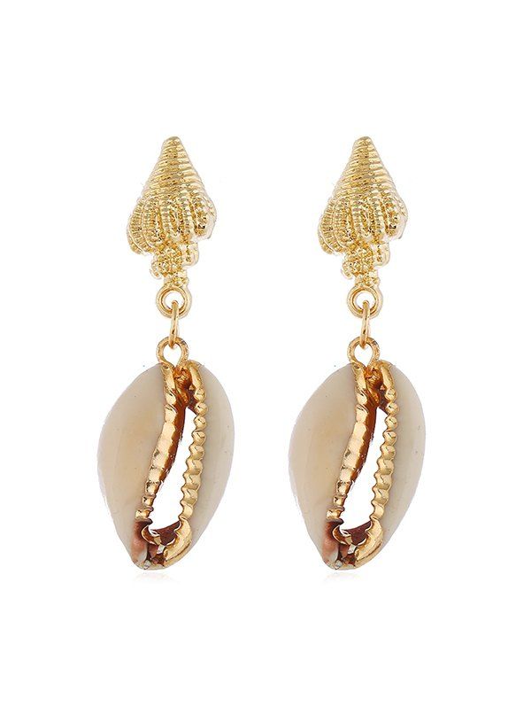 [35% OFF] 2021 Shell Conch Stud Drop Earrings In GOLD | DressLily