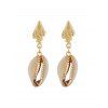 Boucles d'Oreilles Coquille Conque Pendant - Or 