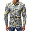 Chemise décontractée boutonnée à imprimé spiral abstrait - Jaune M