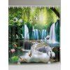 Rideau de Douche Imperméable Forêt et Cascade Imprimés pour Salle de Bain - multicolor W71 X L79 INCH