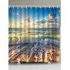 Rideau de Douche Imperméable Vague de Mer et Coucher du Soleil Imprimés - multicolor B 180*180CM