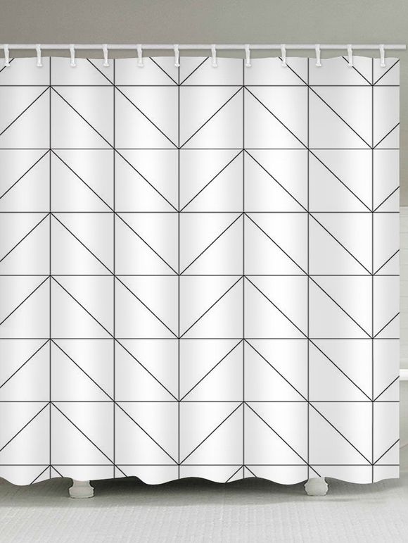 Rideau de Douche Imperméable Ligne Géométrique Imprimée - multicolor B 150*180CM