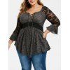 T-shirt Tunique Grande Taille à Lacets - Gris Ardoise Foncé L