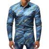 Chemise Décontractée Boutonnée Dégradée Imprimée - Bleu XL