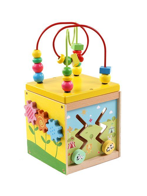 Jouet éducatif en bois jouet multifonctionnel avec boîte perlée - multicolor A 