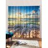Rideau de Fenêtre Plage Vague et Lever du Soleil Imprimés 2 Panneaux - multicolor C W75×L166CM×2PCS