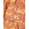 Chemise d'Halloween Boutonnée Masque pour Yeux Imprimé à Manches Longues - Orange Foncé XS