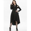 Robe à Capuche d'Halloween Gothique à Manches Longues à Lacets - Noir 2XL