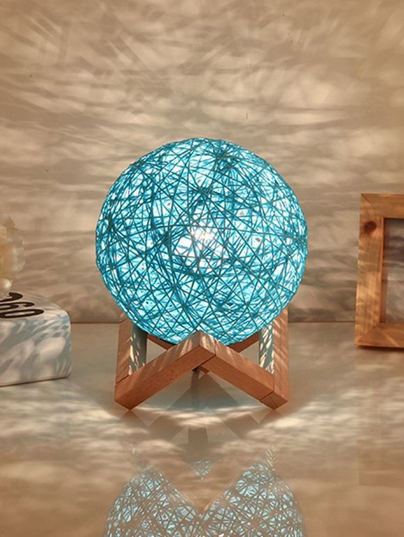 Veilleuse de bureau à DEL en forme de boule - Bleu Myrtille 