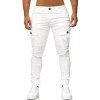 Pantalon Décontracté Décorée de Poche - Blanc 2XL