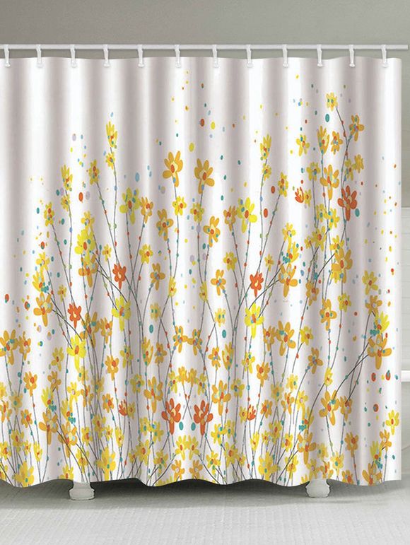 Rideau de Douche Imperméable Fleur et Branche Imprimées pour Salle de Bain - multicolor B 180*200CM