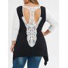 Haut Asymétrique Découpé Panneau en Dentelle de Grande Taille - Noir 1X