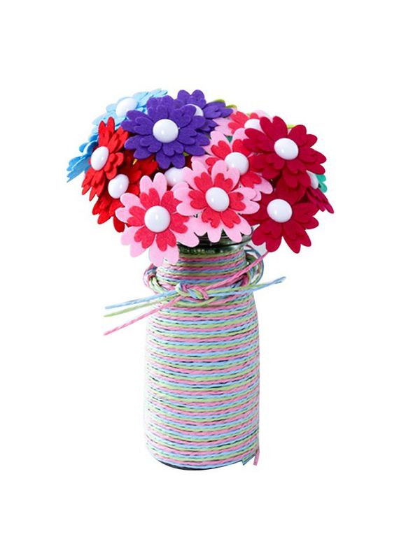 Bouquet Bricolage Fait à la Main avec Vase - multicolor D 