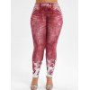 Legging 3D Imprimé à Taille Haute de Grande Taille - Rose 4X