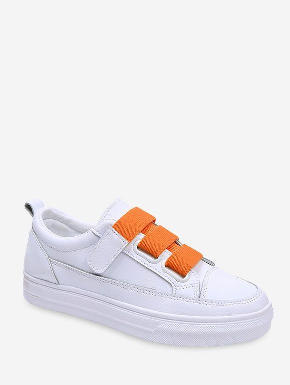 Chaussures de Skate Contrasté au Crochet en PU - Orange EU 36