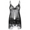 Body en Dentelle en Maille de Grande Taille - Noir M