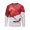 Sweat-shirt Décontracté Dinosaure et Galaxie Imprimés - Rouge 2XL