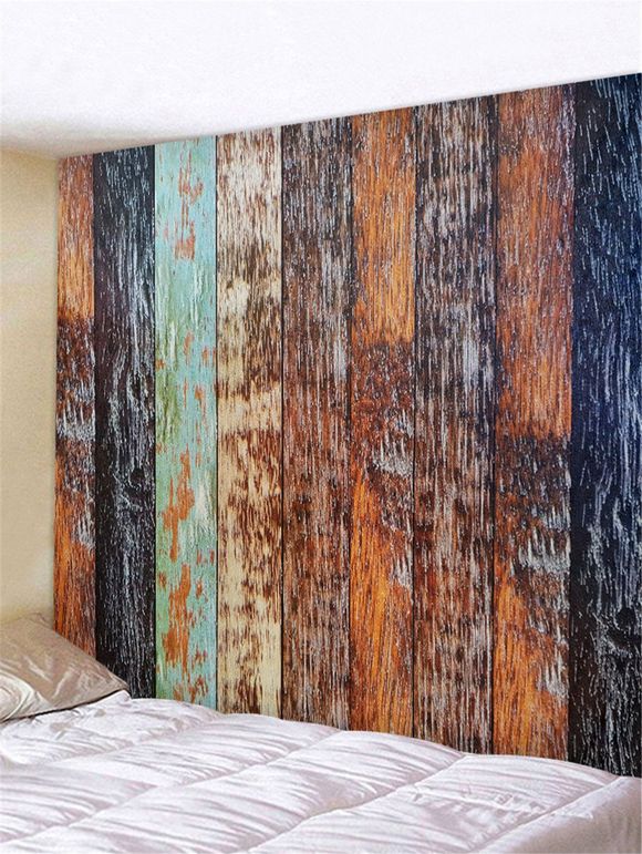Tapisserie Murale Décoration Grain de Bois Imprimé - multicolor A 150*130CM