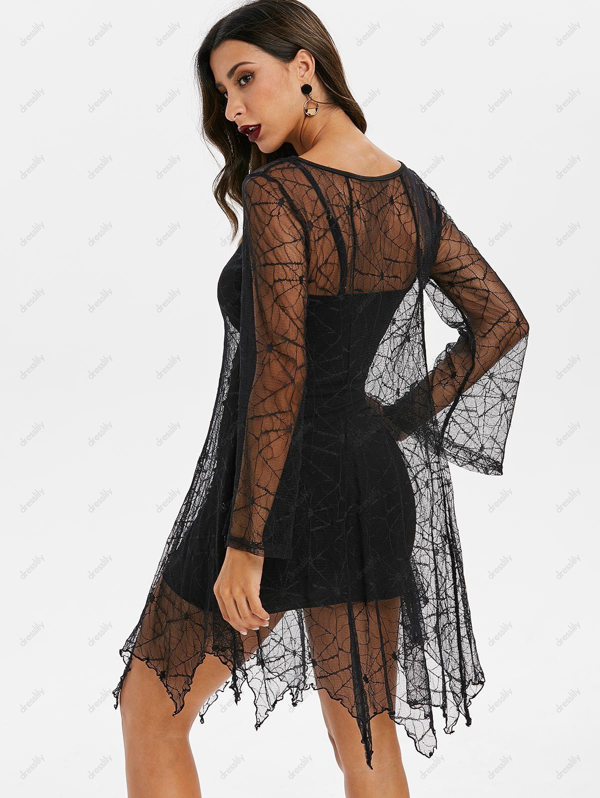 DressLily.com: Photo Gallery - Halloween Spider Web Lace Dress And Cami ...