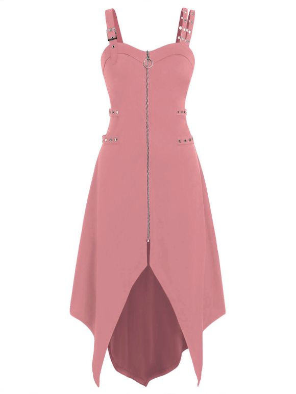 Robe Asymétrique Fendue de Grande Taille - Rose Rosé 5X