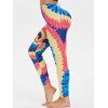 Legging Spiral Teinté Imprimé à Taille Haute - multicolor A 2XL