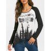 T-shirt d'Halloween Mouchoir Imprimé à Manches Raglan - Noir 2XL