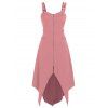 Robe Asymétrique Fendue de Grande Taille - Rose Rosé L