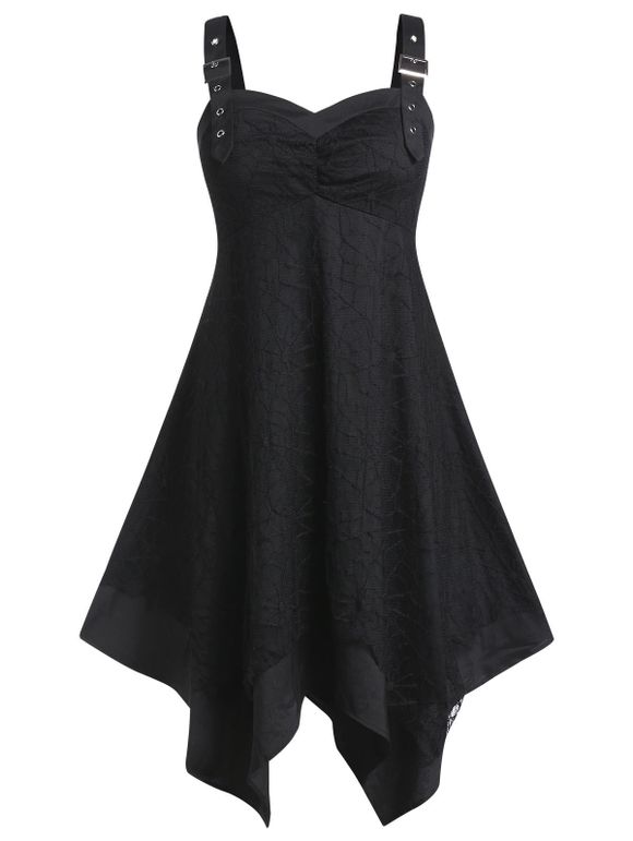 Robe Asymétrique de Grande Taille Sans Manches - Noir 3X