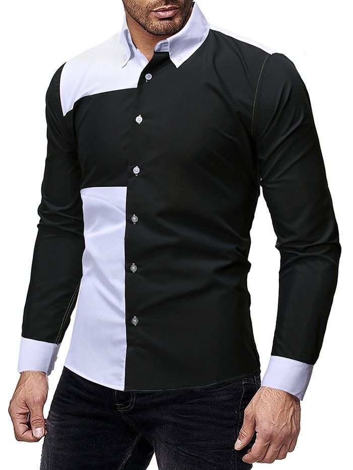 two tone button down shirt