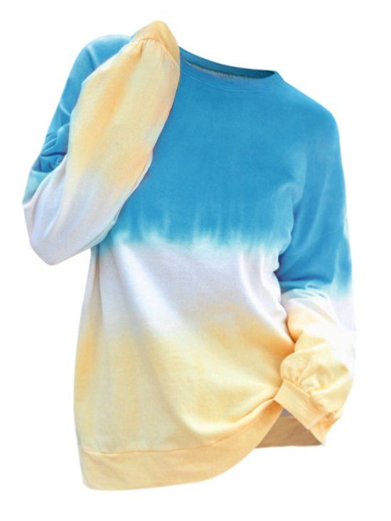 T-Shirt Teinté à Goutte Epaule de Grande Taille - Ciel Bleu Foncé 4X
