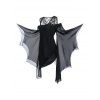 T-shirt Gothique Asymétrique à Epaule Ouverte à Manches Papillon de Grande Taille - Noir 1X