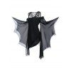 T-shirt Gothique Asymétrique à Epaule Ouverte à Manches Papillon de Grande Taille - Noir 3X