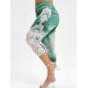Legging Capri Panneau en Dentelle à Imprimé 3D de Grande Taille - Vert M