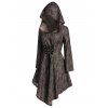 Robe à Capuche en Dentelle Asymétrique Grande Taille à Lacets Style Punk - Noir 4X