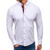 Chemise Décontractée Boutonnée à Ourlet Contrasté - Blanc L