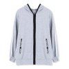 Casual Hoodie with Zip Pocket - GRAY 150