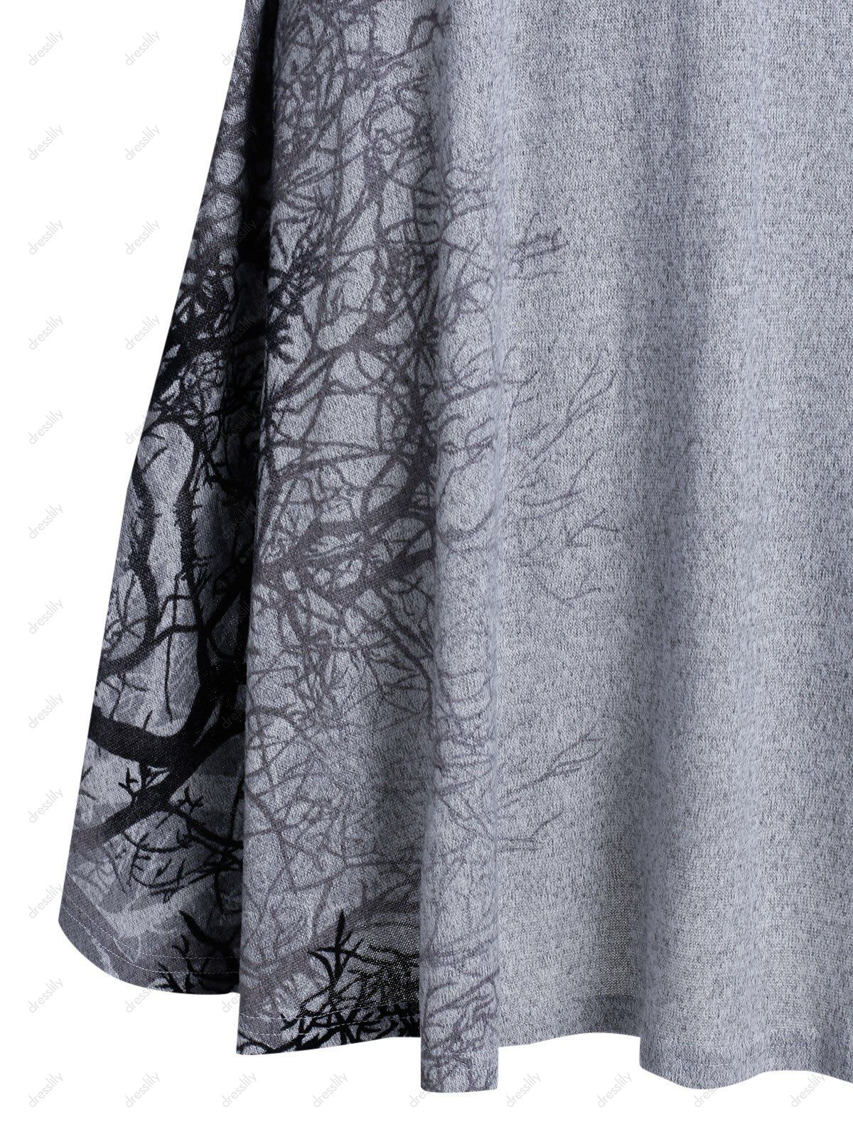 Mini Robe Imprimée à Bretelle à Paillettes - Nuage Gris M