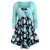 T-shirt Fleuri Anneau en O Grande Taille à Volants - Noir 2X