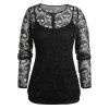 Ensemble de Blouse Crâne en Dentelle de Grande Taille avec Camisole Gothique d'Halloween à Bretelle - Noir Profond L