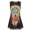 Mini robe trapèze à imprimé plumes - multicolor A L