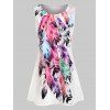 Mini robe trapèze à imprimé plumes - multicolor C L