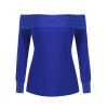 Plus Size Rhinestone Off T-shirt d'épaule - Bleu Myrtille 5X