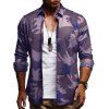 Chemise Décontractée Camouflage Imprimé à Manches Longues - Pourpre L